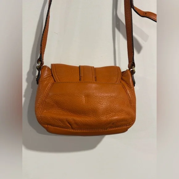 MICHAEL KORS Charlton Brown Leather Gold Push Lock Crossbody Shoulder Bag Purse - Picture 12 of 16